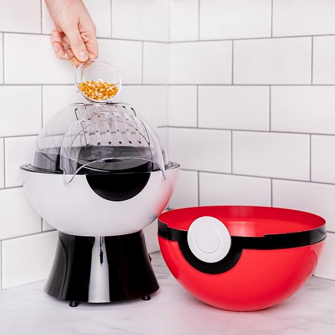 Uncanny Brands Pokemon Poke ball Popcorn Maker- Pokemon Kitchen Appliance