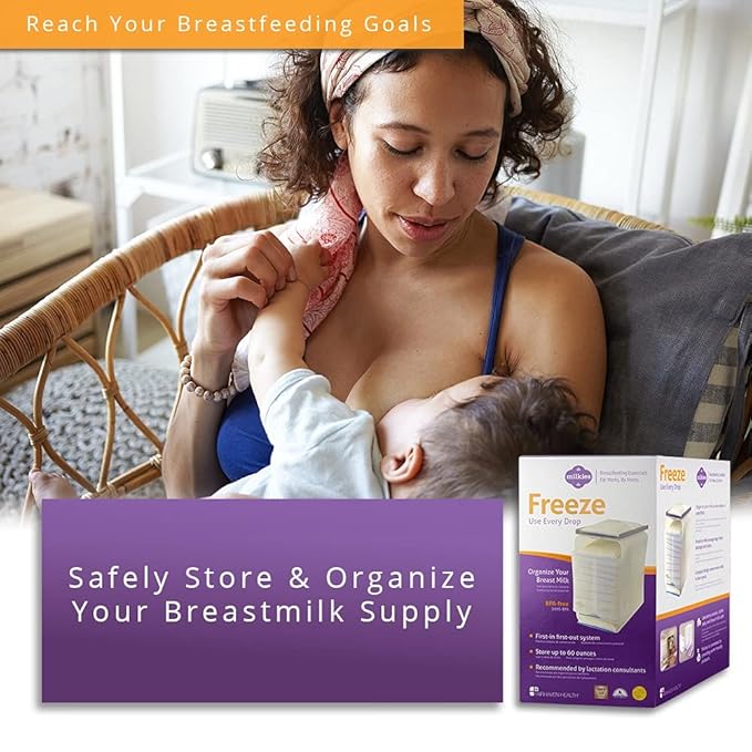 Fairhaven Health Milkies Freeze Organizer for Breast Milk Storage Bags Freezer | Breastmilk Storage Container Storing System for Freezing Breastmilk | Use with Standard Milk Bags