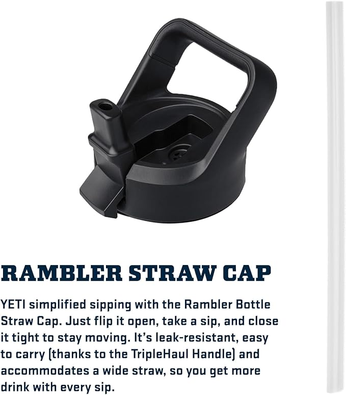 YETI Rambler 18 oz Bottle, Vacuum Insulated, Stainless Steel with Color Matching Straw Cap, Cape Taupe