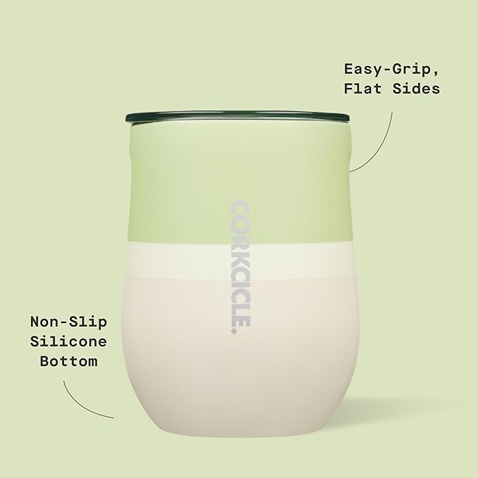 Corkcicle Stemless Insulated Wine Glass Tumbler - Keeps Beverages Cold 6 Hours & Hot 3 Hours - Stainless Steel - Easy-Grip - Summer Drinkware Gift - Keeps Drinks Ice Cold - 12 oz - Yoda