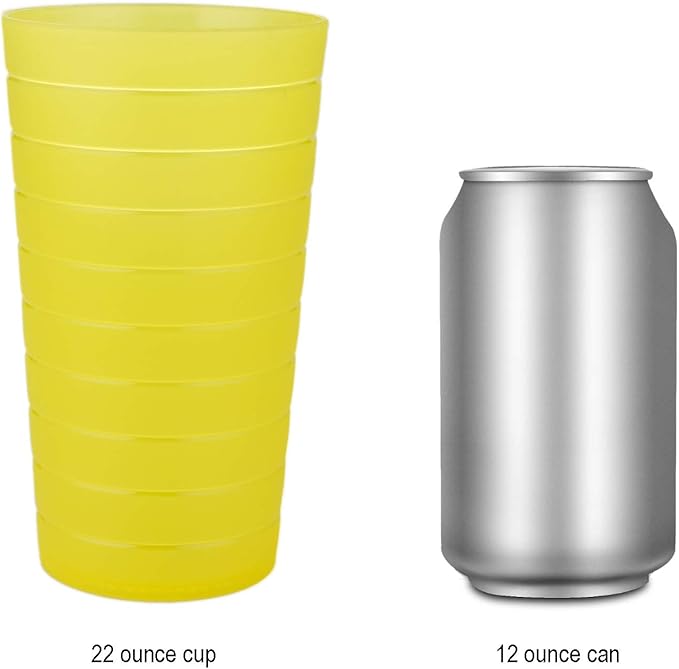 22-ounce Plastic Tumblers Unbreakable BPA Free Dishwasher Safe Set of 12 in Multicolors Reusable Drinking Cups