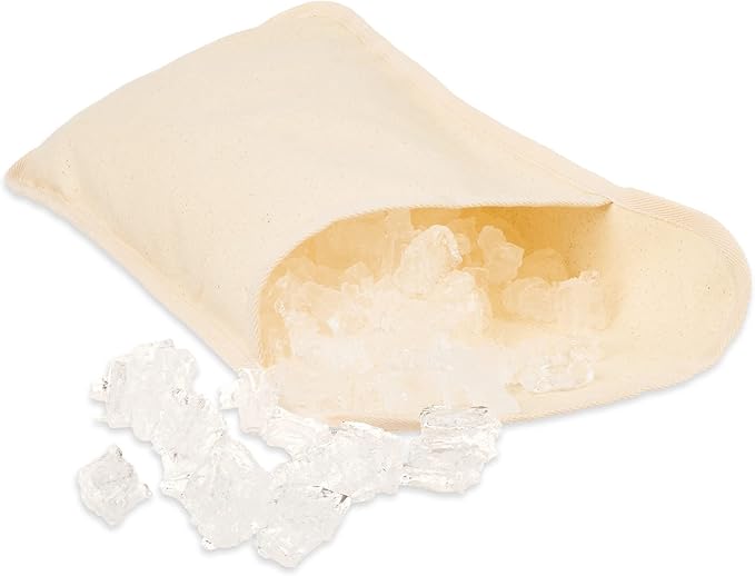 Viski Bartender’s Lewis Ice Bag - Extra Large Professional Grade Canvas Ice Crushing Bag with Reinforced Seams for Chilled Cocktails - 10″ x 18″ Set of 1 Natural