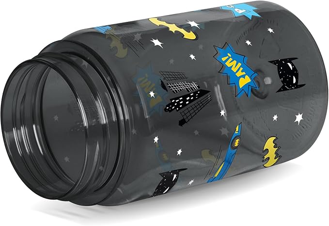 Simple Modern DC Comics Batman Kids Water Bottle Plastic BPA-Free Tritan Cup with Leak Proof Straw Lid | Reusable and Durable for Toddlers, Girls | Summit Collection | 12oz, Batman POW!