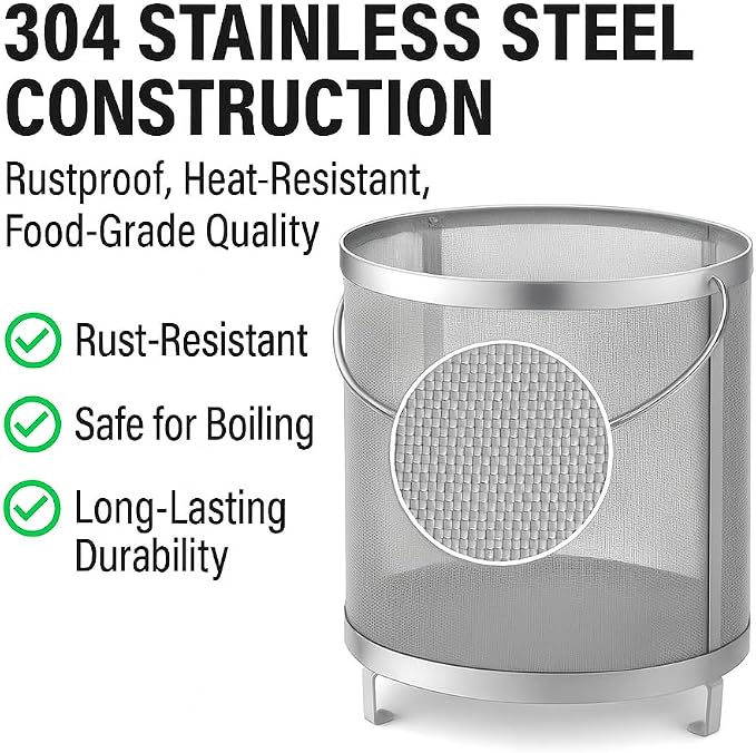 Gekufa Hop Filter 300 Micron 304 Stainless Steel – 13.8" x 13.8" Dry Hop - Image 2