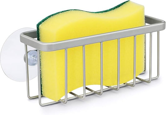 Sponge Holder for Kitchen Sink, Kitchen Sink Sponge Holder,Sink Caddy,Dish Soap Holder （Mat Silver）