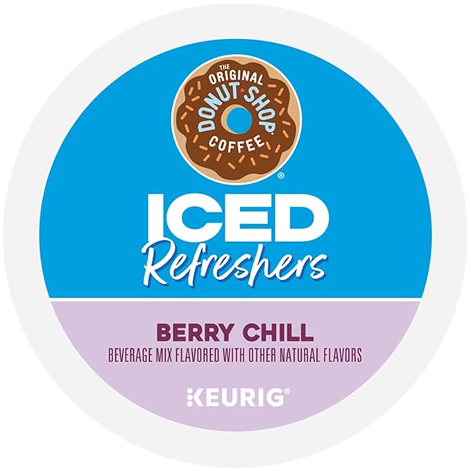 The Original Donut Shop Iced Refreshers, Berry Chill, Brew Over Ice Single Serve Keurig K-Cup Pods, 20-Count Box