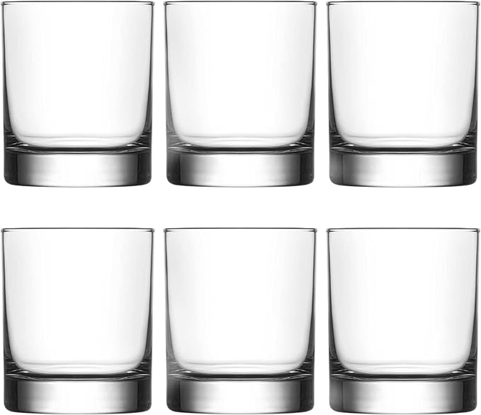 Old Fashioned Whiskey Glass Set, Premium Rocks Glasses for Cocktails and Bourbon, 10 1/4 Oz, Set of 6, Lead-Free Crystal, Bar Drinking Glass Tumbler for Scotch, Cognac, Irish Whisky