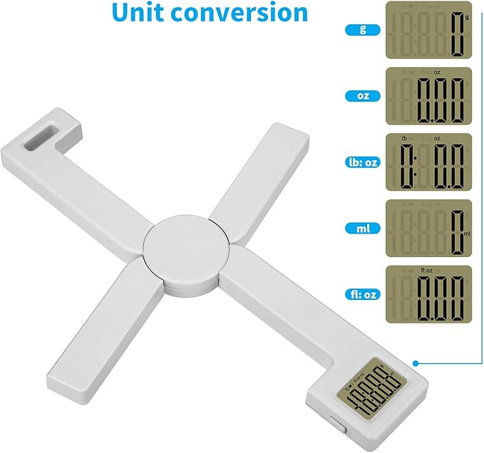 Portable Food Scale Travel Scale for Food, Small Folding Digital Kitchen Scale for Food, Collapsible Mini Pocket Scale Grams and Ounces, Perfect for Diet Calorie Control Compact Kitchen, X White