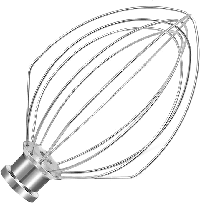 K5A Stainless Steel Whisk for KitchenAid 5 Qt Bowl-Lift Stand Mixer, 6 Wire Whip Compatible with K4/5, K5SS, KSM5, KG25, KF26, KP50, KSM6573, KSM6521 Heavy Duty, 18/8 Stainless Steel, Dishwasher Safe