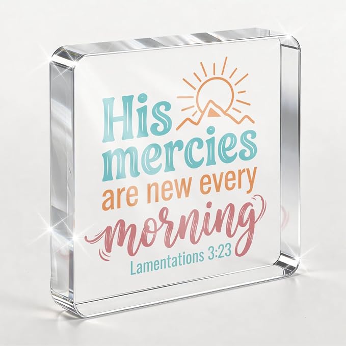 Christian Gifts for Women Desk Decor, Inspirational Religious Decor Acrylic Sign by PQV