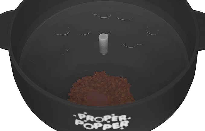 The Original Proper Popper Microwave Popcorn Popper, Silicone Popcorn Maker, Collapsible Bowl BPA Free & Dishwasher Safe - (Black)