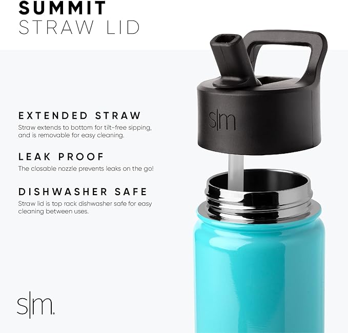 Simple Modern Summit Water Bottle with Straw Lid | Minecraft 18oz Stainless Steel Cup Insulated Tumbler for Girls, Boys, School | Minecraft Mashup