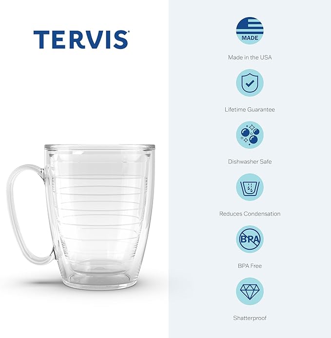 Tervis UConn Huskies Tumbler with Emblem and Navy Lid 16oz Mug, Clear