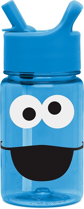 Simple Modern Sesame Street Cookie Monster Kids Water Bottle Plastic BPA-Free Tritan Cup with Leak Proof Straw Lid | Reusable and Durable for Toddlers, Boys | Summit Collection | 12oz