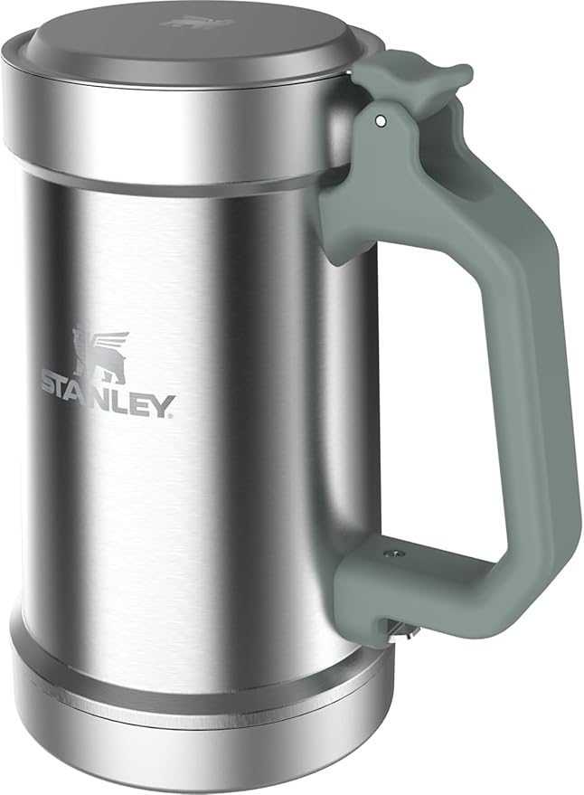 STANLEY Classic Bottle Opener Beer Stein 24 oz | Flip Up Lid and Heavy Duty Handle with Built In Bottle Opener | Insulated Stainless Steel Beer Mug | BPA-Free