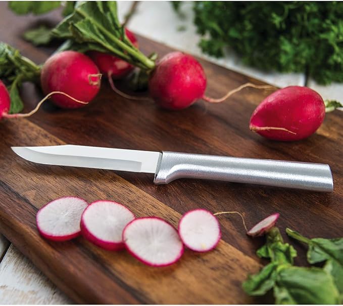Rada Cutlery 7-piece Starter Knife Gift Set (S38), Stainless Steel Hollow Ground Blades, Made in USA, Silver Handles