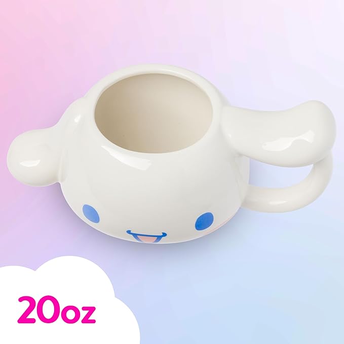 Silver Buffalo Sanrio Hello Kitty and Friends Cinnamoroll Ceramic 3D Sculpted Mug, 20 Ounces