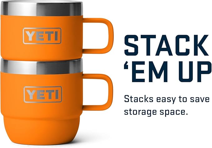 YETI Rambler 6 oz Stackable Mug, Stainless Steel, Vacuum Insulated Espresso/Coffee Mug, 2 Pack