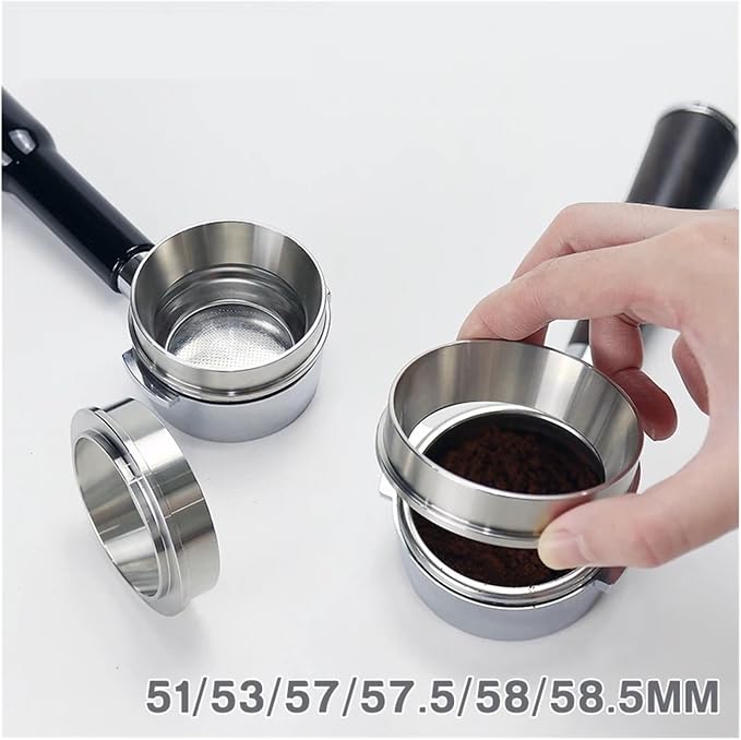Coffee Dosing Ring With Stainless Steel Funnel 51mm 53mm 57mm 57.5mm 58mm - Image 2