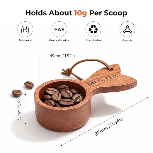 Walnut Coffee Bean Scale with Spray Bottle and Coffee Scoop - Image 9