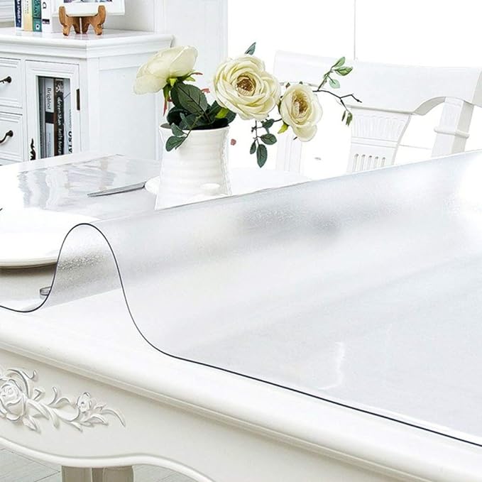 NECAUX 12 x 16 Inch Frosted Table Protector - 1.5mm Thick PVC Vinyl Desk Pad Mat for End Tables, Night Stands, Dressers & Vanities