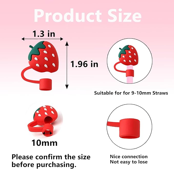 3Pcs Straw Covers Cap Toppers Compatible with Stanley 30&40 oz Tumbler Cups,Reusable Cute Silicone Straws Tips Lids Protectors for 0.4 in/10mm Stanleys Cup Accessories