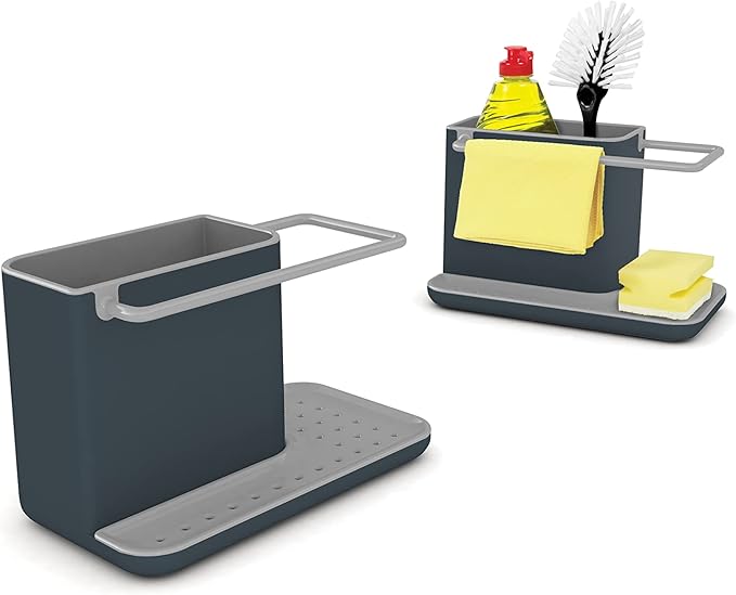 Joseph Joseph Sink Caddy Kitchen Sink Organizer Sponge Holder Dishwasher-Safe, Regular, Gray