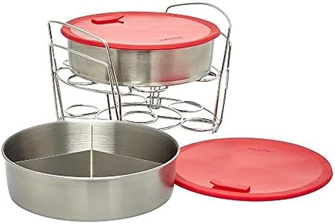 Instant Pot Official 8-Piece Cook/Bake Set, Versatile and Durable, Compatible with 6-Quart and 8-Quart Cookers, Red, Excellent for Cooking, Baking, Storing, and Reheating, BPA-Free and Heat Resistant