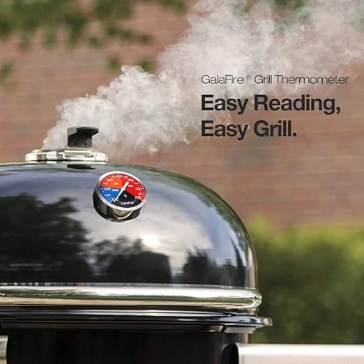 BBQ Thermometer Gauge for Charcoal Grill Pit, 2 Pack 3 3/16 inch Large Dial Smoker Temperature Gauge