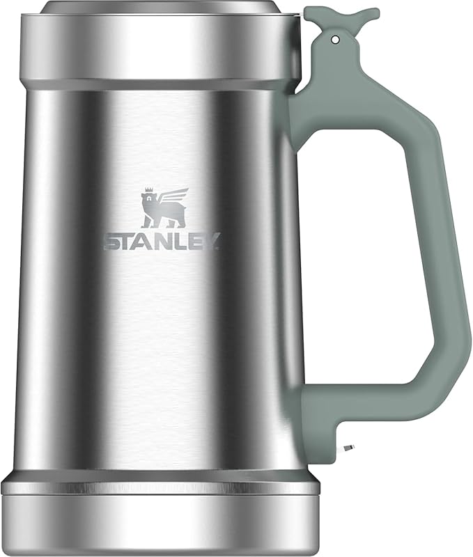 STANLEY Classic Bottle Opener Beer Stein 24 oz | Flip Up Lid and Heavy Duty Handle with Built In Bottle Opener | Insulated Stainless Steel Beer Mug | BPA-Free