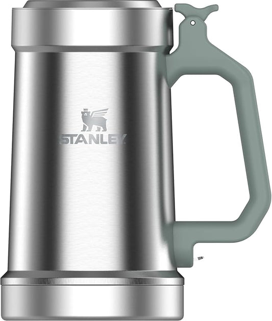 STANLEY Classic Bottle Opener Beer Stein 24 oz | Flip Up Lid and Heavy Duty Handle with Built In Bottle Opener | Insulated Stainless Steel Beer Mug | BPA-Free