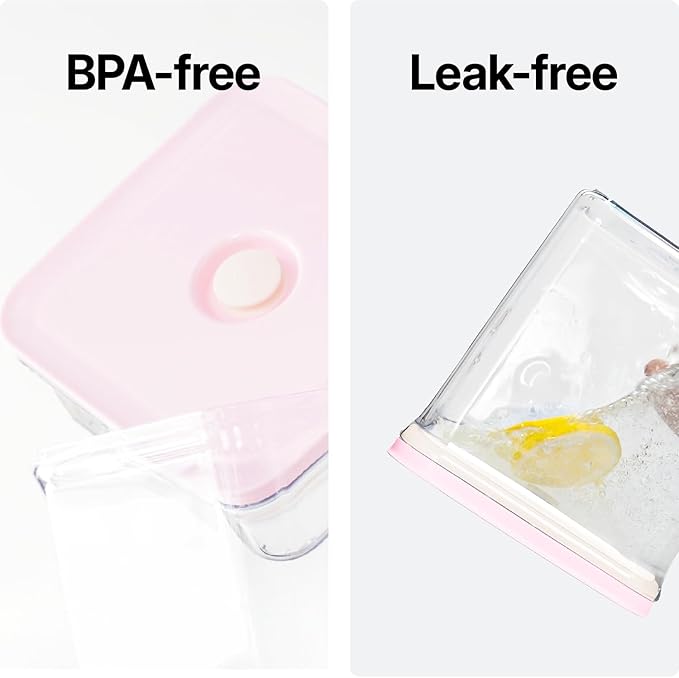 VAKUEN Premium Airtight Food Storage Containers ROSE 2.0L(2.11qt) 2P/SET, Patented Double Silicone Lining, 100% Leak Proof, BPA-FREE