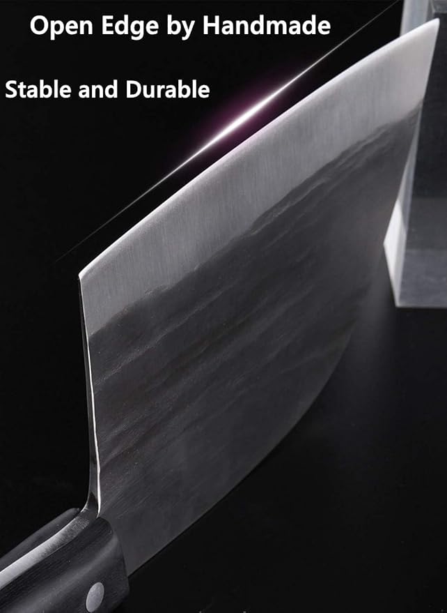 Forging Serbian Chef Knife Kitchen Chef Knives Full Tang High Carbon Clad Steel Almasi Butcher Cleaver with Leather Sheath Thanksgiving Christmas Gifts for Men Women (B-Almasi Knife)