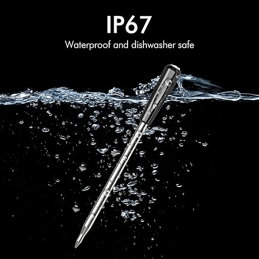 Wireless Smart Bluetooth Meat Thermometer Digital for BBQ, Grill, Oven, Smoker, 500ft Range Cooking Thermometer with Ultra-Thin Wireless Meat Probe, Perfect for Steak, Chicken, Turkey