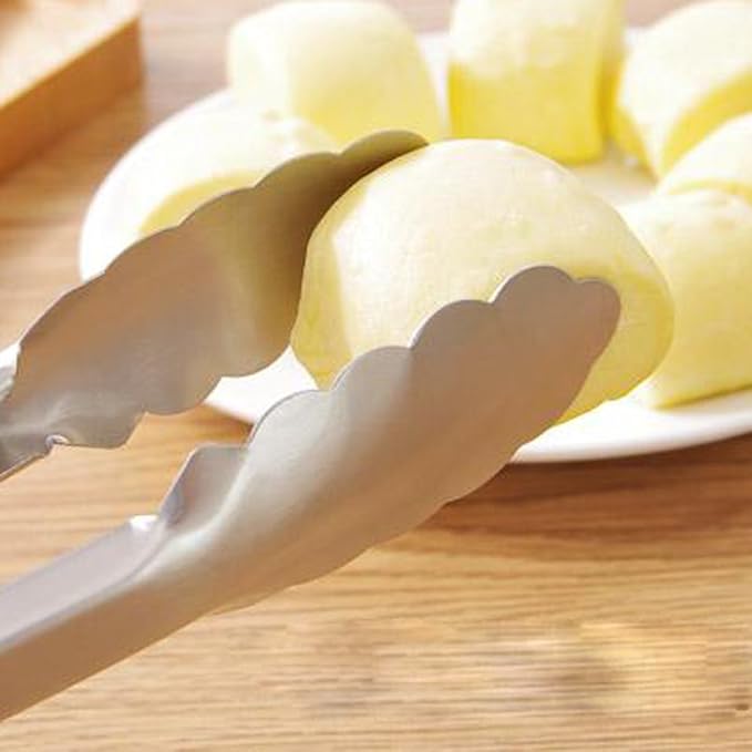 304 Stainless Steel Kitchen Cooking Tongs, 9" and 12" Set of 2 Sturdy Grilling Barbeque Brushed Locking Food Tongs with Ergonomic Grip, Green