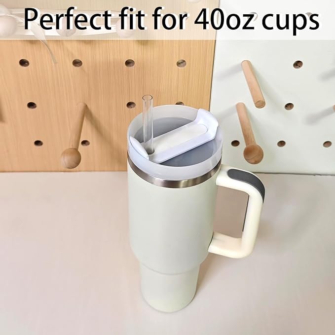 40 OZ Tumbler Lid Replacement Fit for Stanley Cup, 2 Pack Clear Replacement Lids Fit for Stanley Travel Tumbler, Spill Proof Tumbler Covers for Stanley Cup Accessories (Opaque - White)