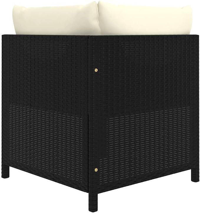 6 Piece Patio Lounge Set with Cushions, Poly Rattan Outdoor Sectional Furniture - Image 5