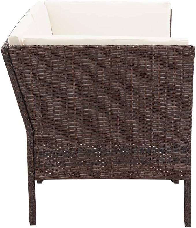 6 Piece Garden Lounge Set, Contemporary Outdoor Patio Furniture Sectional - Image 5
