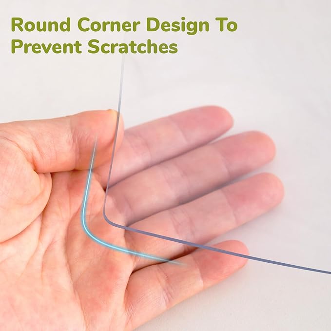 16 x 42 Inch Table Cover Protector, 1.5mm Thick Plastic Table Mat, Vinyl Table Pad, Desk Mat