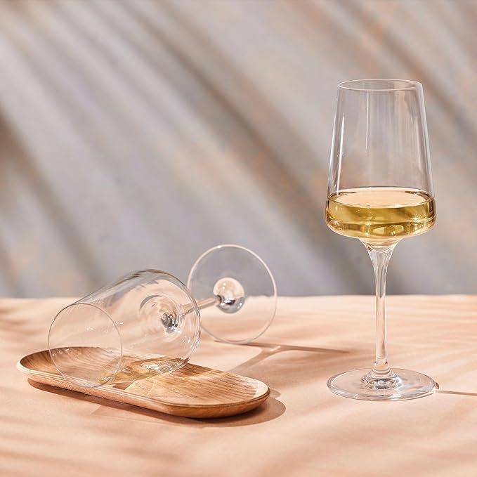 Krosno White and Sparkling Large Wine Glasses Drinking | 4 Pieces Set 13.5 fl oz | Infinity Collection | Elegant | Cocktail Crystal Set Wedding Gift | Lead-Free Glass | Homes, Restaurants & Kitchen