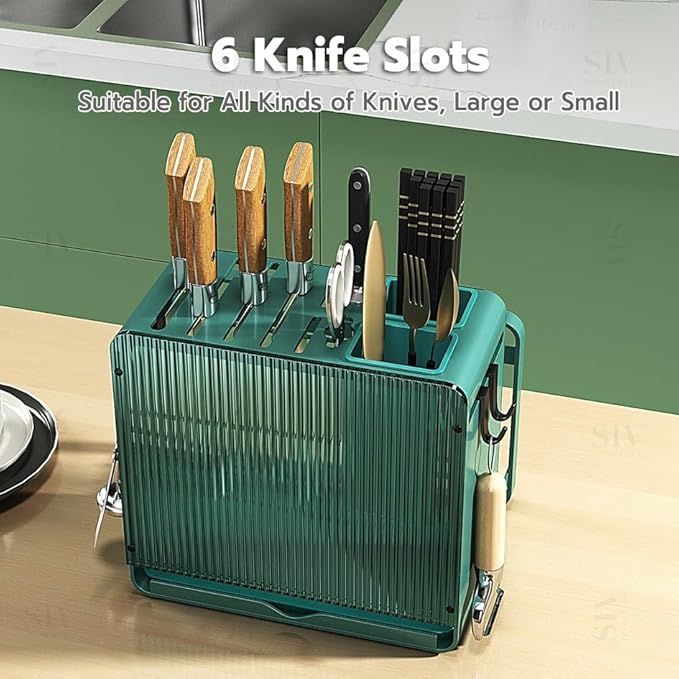 Knife Holder Organizer Stainless Steel Rack This multifunctional kitchen storage rack with Utensil (black and white) version:No cutting board rack