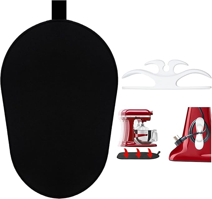Sliding Mat for Kitchenaid Mixer, Mover Mat Pad for 5-8Qt Bowl Lift Stand Mixer, Kitchen Appliance Slider Compatible for Pro 600 Stand Mixer with White Kitchen Accessory, Kitchen Aid Mixer Accessories