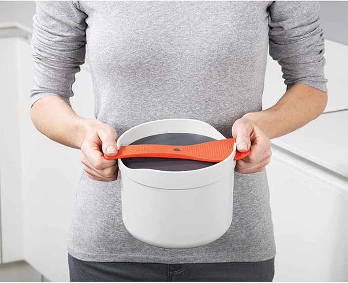 Joseph Joseph M-Cuisine Microwave Rice Cooker Steamer 2 Liter/8.5 Cup - Stone/Orange