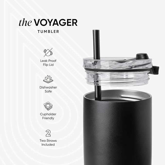 Simple Modern Travel Coffee Mug Tumbler with Flip Lid | Reusable Insulated Stainless Steel Cold Brew Iced Coffee Cup Thermos | Gifts for Women Men Him Her | Voyager Collection | 20oz | Slumberland