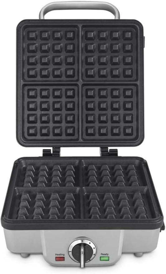 Cuisinart Belgian Waffle Maker with Pancake Plates, Nonstick Plates, 6 Browning Levels, Ready Indicator Lights, Temperature Control, Deep Waffle Pockets, WAF-300P1, Brushed Stainless
