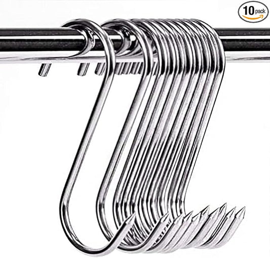 ARTOYS Meat Hooks 3''4mm(10Pack), SUS304 Stainless Steel Butcher Hook Smoking Hooks, Meat Processing for Hanging, Drying, BBQ, Grilling Sausage Chicken Beef Hook Tool