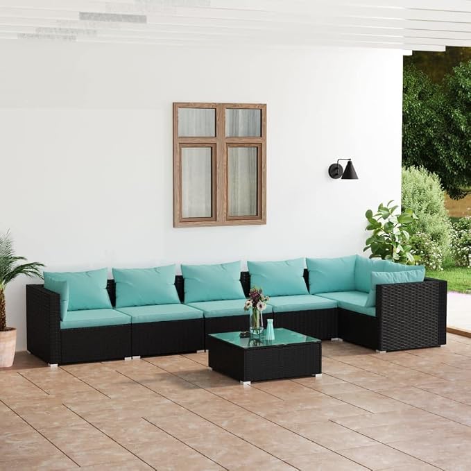 7-Piece Outdoor Patio Furniture Set, Modular PE Rattan Garden Lounge Sofa - Image 2