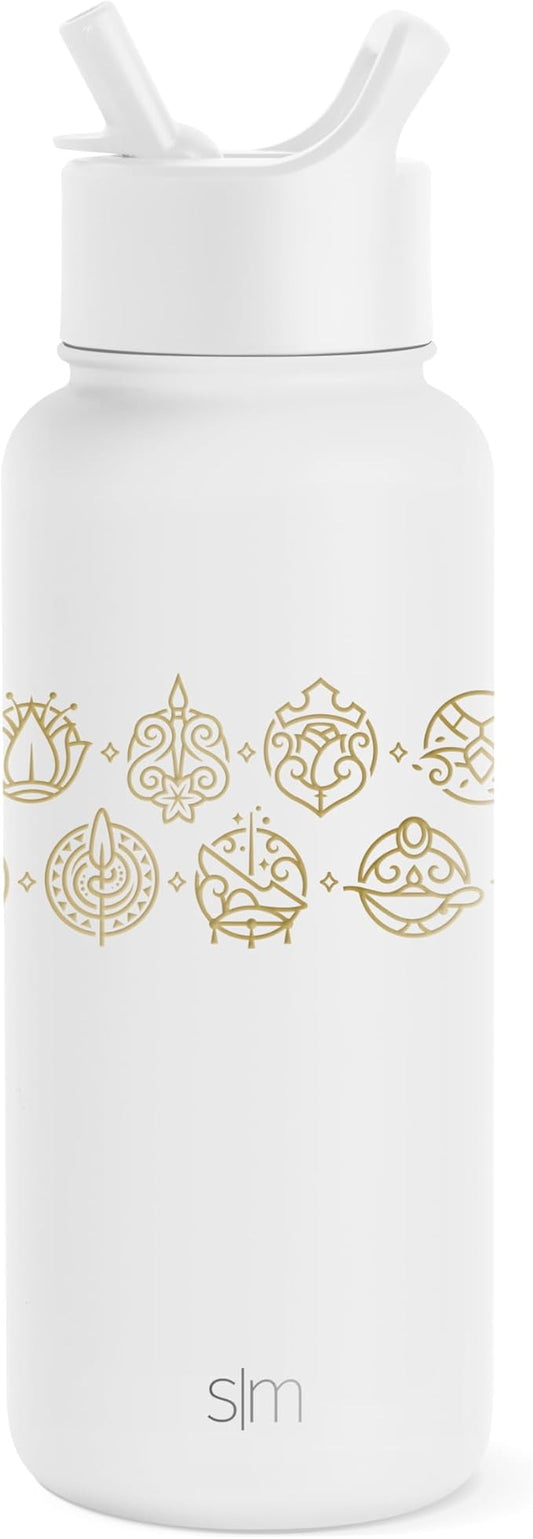 Simple Modern Disney Princess Water Bottle with Straw Lid Vacuum Insulated Stainless Steel Metal Thermos | Gifts for Women Reusable Leak Proof Flask | Summit Collection | 32oz Seal of a Princess