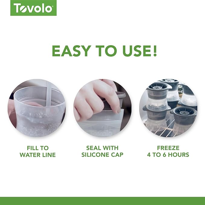 Tovolo Cheers Shaped Ice Molds, Set of 2 - Large Cheers Ice Mold Gift - Unique Ice Mold Chills Drinks - Odor-Free Freezer Storage, Dishwasher-Safe with Silicone Plunger