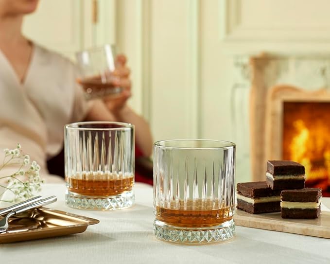 Pasabahce Exclusive Whiskey & Cocktail Glasses Set Of 4 - Premium Old Fashioned Glasses - Premium Scotch, Bourbon, Liquor, Rum Glasses - 11.75 Oz Drinking Glasses - Perfect for Parties, Gifts
